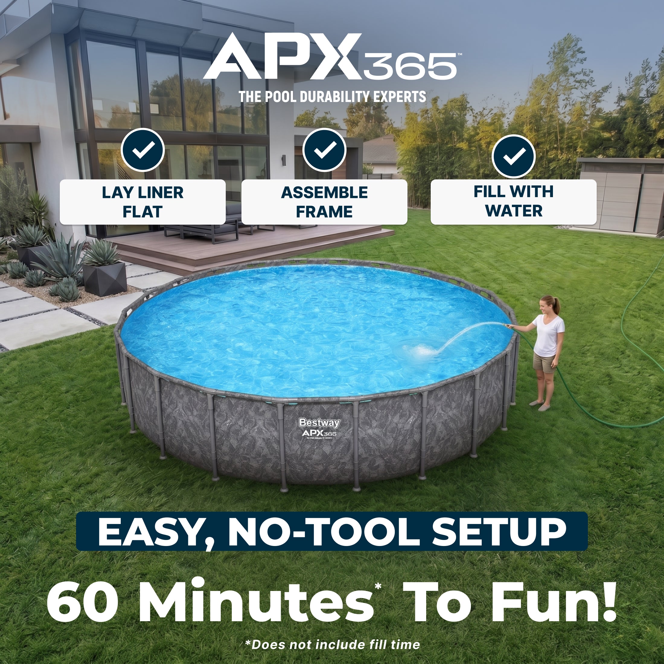 Bestway APX 365 22' x 52 Round Above Ground Pool Set - Image 4