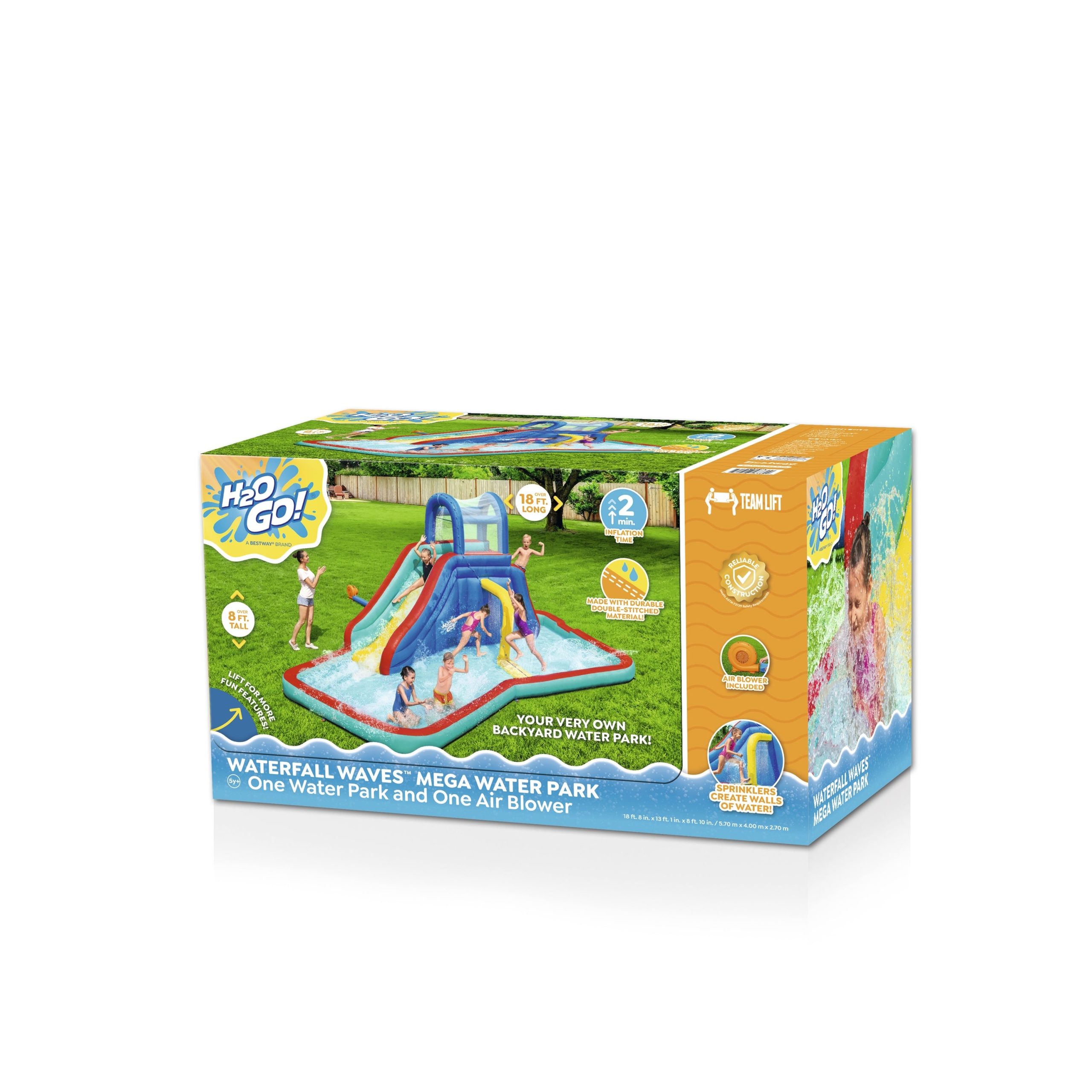 H2OGO! Waterfall Waves Kids Inflatable Water Park 18'8 - Image 14