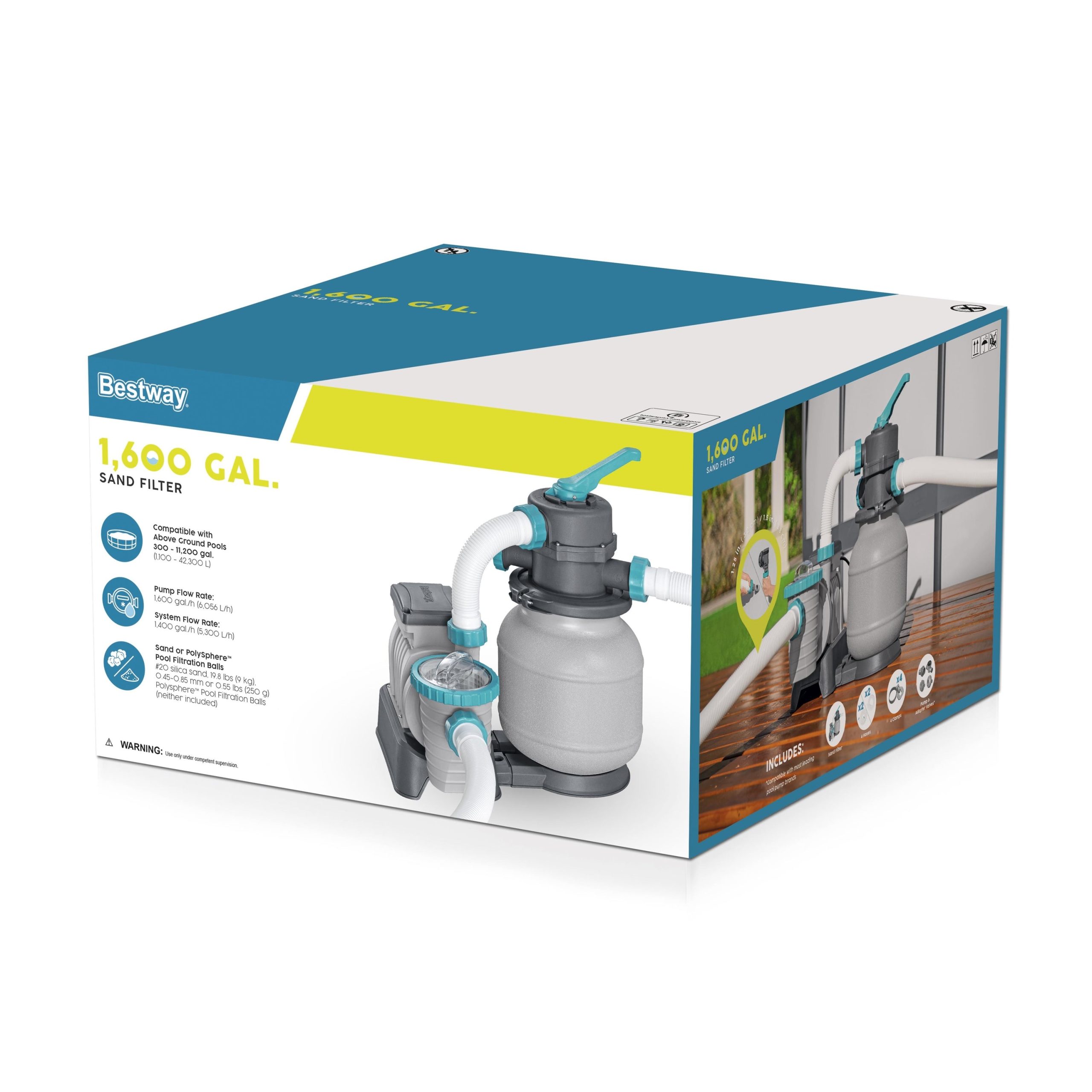 Bestway 1.600 gal. Above Ground Pool Sand Filter Pump - Image 8